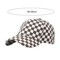 thumbnail image 5 of sunsanly Unisex Baseball Hat Plaid Print Color Matching Long Brim Adjustable Ponytail Hole Anti-UV Sun Protection Outdoor Sport Peaked Cap, 5 of 8