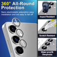 thumbnail image 3 of Casetego for Samsung S24 FE Camera Lens Protector, Individual Metal Ring Tempered Glass Lens Cover, [Strong Adsorption] Scratch Resistant Ultra-Thin HD Clear Lens Cover,1 PCS-Silver, 3 of 5