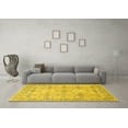 thumbnail image 3 of Ahgly Company Machine Washable Indoor Round Oriental Yellow Industrial Area Rugs, 6' Round, 3 of 4