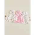 thumbnail image 6 of RUINIXCW Toddler Girl Fall Jacket Flower/Rugby Print Hooded Zipper Long Sleeve Coat, 6 of 8