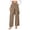 Khaki, variant on Women's Wide Leg Pants High Waisted Tie Waist Wrap Pants with Pockets Casual Solid Color Daily Pants Beige