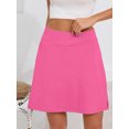 thumbnail image 6 of Chiclily Women's 2-in-1 High Waisted Tennis Skort with Pockets, Pink Athletic Golf Skirt with Built-in Shorts, Size L, 6 of 6