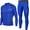 Dark Blue, variant on Men's Sports Running Set Compression Shirt   Pants Skin-Tight Long Sleeves Quick Dry Fitness Tracksuit Gym Yoga Suits