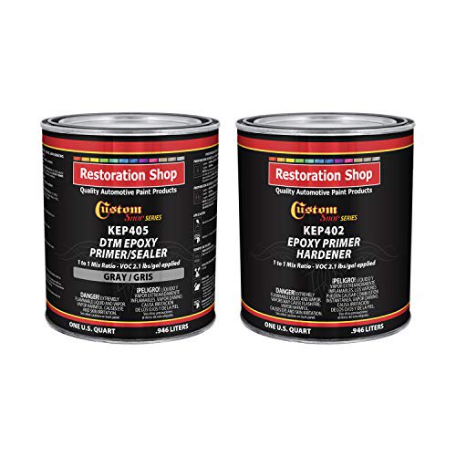 Boutique sur Mesure - Apprêt/scelleur Époxy Gris 2,1 VOC (Trousse de 1/2 Gallon) Apprêt DTM Anticorrosion Haute Performance pour Usage Automobile et Industriel Trousse = 1 Qt Apprêt Époxy +1 Qt Époxy HDR. (1-1 Mélange)