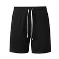 thumbnail image 3 of Yievot Mens Waffle Knit Shorts 5 Inch Casual Drawstring Elastic Waist Running Shorts for Gym Workout Athletic Basketball, 3 of 6