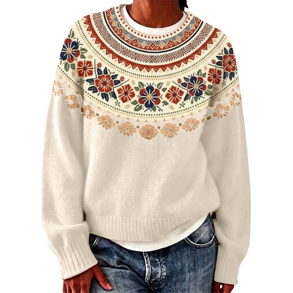 Crew Neck Sweater for Women Sweatshirts No Hood Oversized Nordic Sweaters Fall Fashion Outfits Old money sweater Christmas Cable knit Soft Basic Pullover Loose Fit Long Sleeve Tops