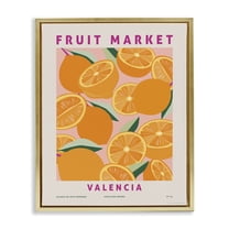 Stupell Industries Fruit Market Oranges Food & Beverage Painting Gold Floater Framed Canvas Art Print Wall Art, 17 x 21