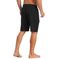 thumbnail image 3 of INSPIRE CHIC Men's Multiple Pockets Drawstring Waist Summer Board Shorts 30 Black, 3 of 4