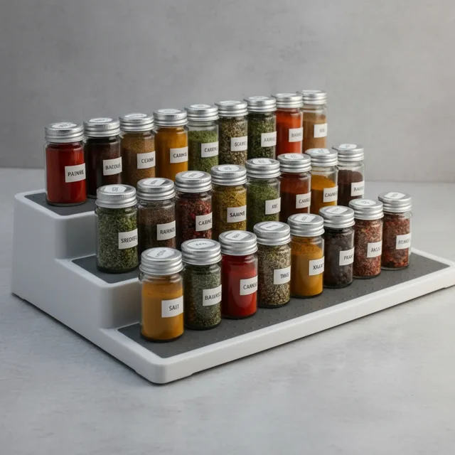 Organizador de Especias 3 Niveles para Cocina Blanco