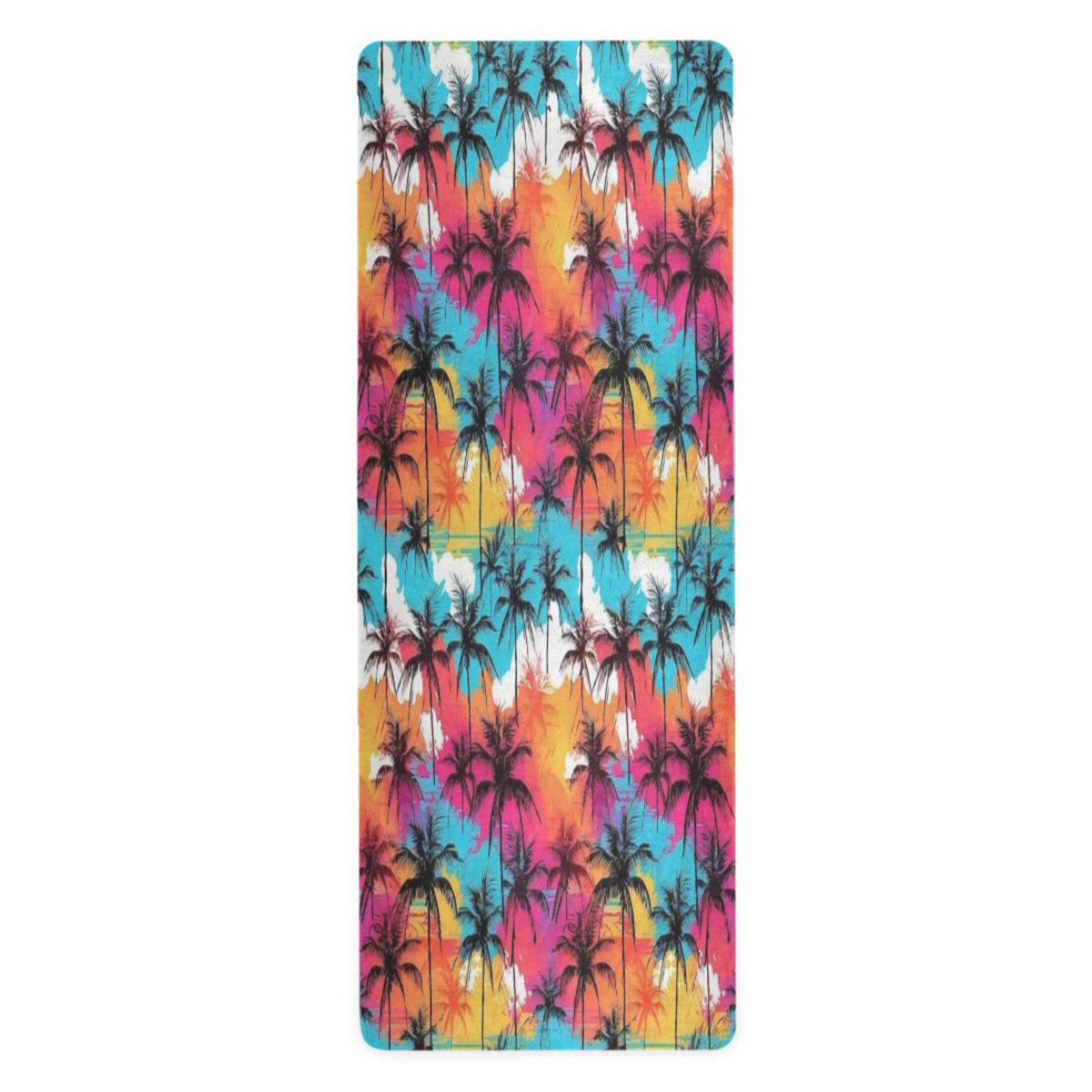 BZSMCE Yoga Mat Women Fitness Mat Tropical Sunset Pattern