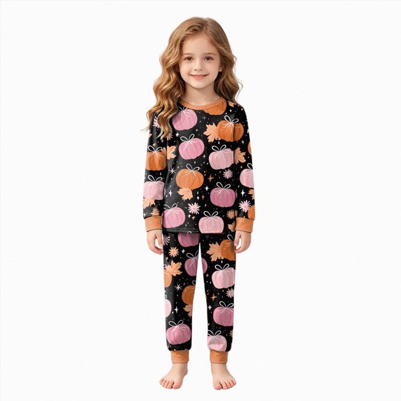 NIEWTR Toddler Pajamas Toddler Baby Boy Girls Halloween Pajamas Set Kids Pumpkin Ghost Sleepwear 2 Pcs Pjs Cute Cartoon Print Long Sleeve Top and Pants