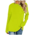thumbnail image 2 of AXXD Womens Business Casual Tops Green Basic Summer 2024 Trendy Casual Solid Drop Shoulder Long Sleeve Raglan Sleeve Tops Round Neck Loose Shirt With Poket, 2 of 5