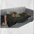 thumbnail image 6 of Skull Soft Flannel Fleece Throw Blanket, Evil Mexican Sugar Skeleton Bush of Roses Snake and Butterfly Artwork, Cozy Plush for Indoor and Outdoor Use, 70" x 90", Ruby Dark Grey, by Ambesonne, 6 of 6