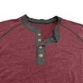 thumbnail image 4 of Timoontee Men's Henley Shirts Fall Winter Trendy Casual Tops Long Sleeve Quarter Button Pullover Blouses Loose Solid Workout Tops Wine XL, 4 of 7