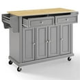 thumbnail image 4 of Pemberly Row Traditional Wood Kitchen Cart with 2-Drawer in Gray/Natural, 4 of 11