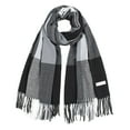 thumbnail image 2 of Tittly Scarf for Women Winter Scarf Imitation Plaid Scarf Thick Warmth Tassel Color Matching Female Shawl Travel Scarf Hair Scarf Black One Size, 2 of 7