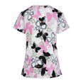 thumbnail image 3 of HIMONE Loose Short Sleeve Scrub Top for Women Ladies Butterfly Floral Print Blouse Casual Pockets Workwear T Shirt, 3 of 3