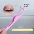 thumbnail image 4 of Rizador de pestañas postizas con injerto biselado, ayuda para pestañas postizas, pinzas de acero inoxidable para tirar de la barba con forma de ceja, clip de belleza, 4 of 4