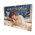 thumbnail image 2 of Inspirational Christmas Wall Art - Give It To God and Go To Sleep, Sleeping Woman & Snowy Holiday Scene Framed Canvas Art, Christmas Gift for Mom, Wife or Daughter, 2 of 7