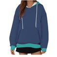 thumbnail image 1 of Timegard Hoodies for Women Sweatshirt Color Block Pullover Fall Casual Loose Comfy Tops with Pockets, 1 of 3