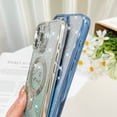thumbnail image 5 of OOK For iPhone 16 Pro Case Magnetic, Compatible with Magsafe Love Heart Glitter Bling Plating Camera Protection Phone Case with Screen Protector for Girls Women, Blue, 5 of 6