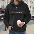 thumbnail image 4 of Kakii Mens Fuzzy Sherpa Hoodie Sweatshirt Long Sleeve Fashion Pullover Fall Outwear Winter Hooded, 4 of 9