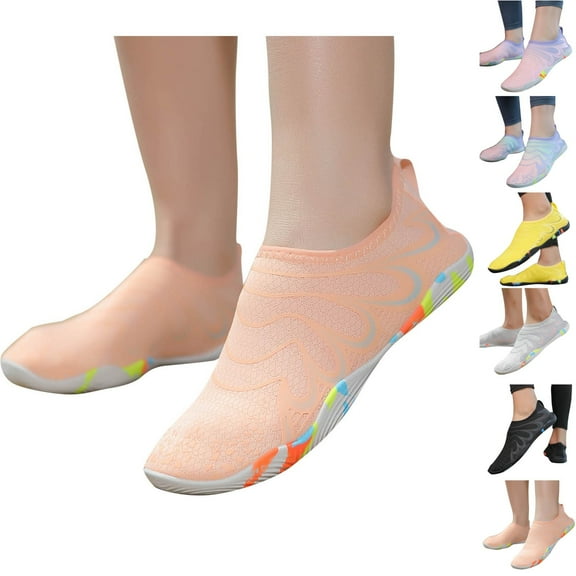 Penkiiy Toddler Water Shoes for Girls Boys Kids Baby Beach Swim Aqua Shoes Breathable for Pool Outdoor Sports Barefoot Sock Shoes Rubber Soles Slippers 5 Years Beige