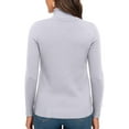 thumbnail image 4 of Women's Classic-Fit Turtleneck Sweater Lightweight Long Sleeve, Basic Casual Fall Top Gray M, 4 of 5