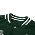thumbnail image 4 of Men‘s Oversized Letter Graphic Print Baseball Jacket Lightweight Patchwork Coat Bomber Varsity Casual Jacket Green L, 4 of 8