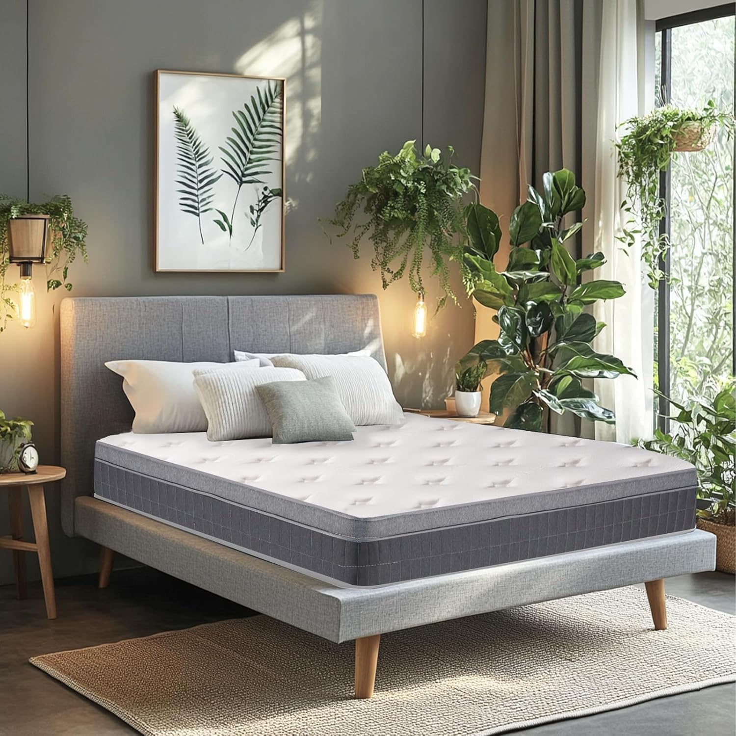 14 inch Memory Sponge Full Mattress Upgraded Version Medium Firm Pressure Relief Back Pain Relief Strong Edge Support Individually Springs