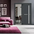 thumbnail image 3 of Sliding Closet Bypass Doors with Frosted Glass | Veregio 7288 Antracite| Sturdy Rails Moldings Trims Hardware Set | Wood Solid Bedroom Wardrobe Doors -64" x 80" (2* 32x80), 3 of 6