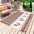 thumbnail image 4 of Outdoor Rug 3x5 ft Chicken Cock Rooster Outdoor Large Area Rug Non Slip Farmhouse Animal Red Buffalo Plaid Front Door Mat RV Rug Carpet Patio Outdoor Rugs for Backyard Balcony Deck Porch Indoor, 4 of 9