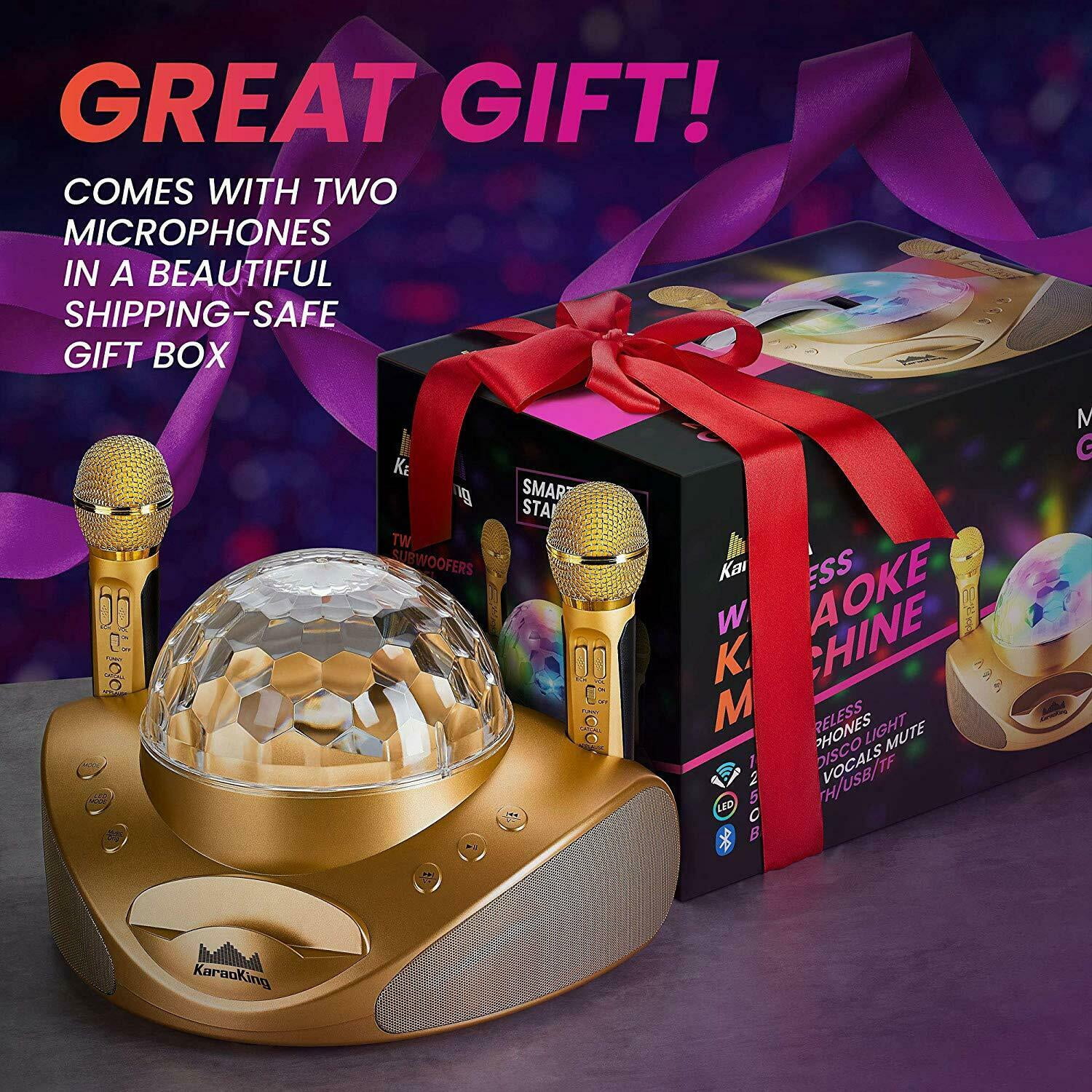 Karaoking Karaoke Machine for Adults and Kids with Two Wireless Microphones