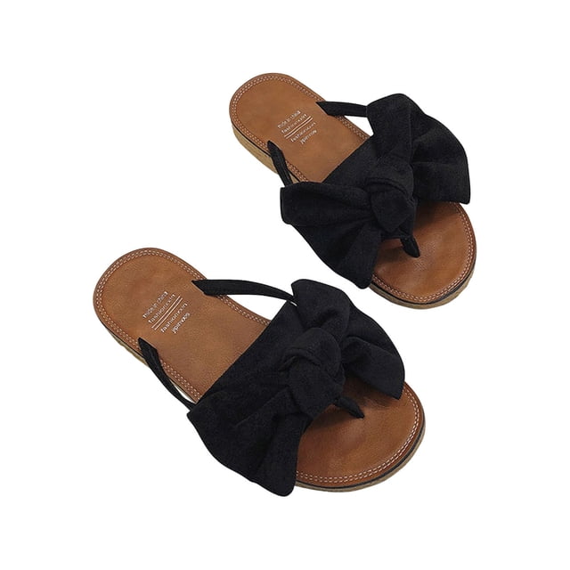 Summer Daily Flip-Flops Leisure Beach Bow Womens Flat Slippers