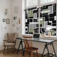 thumbnail image 5 of Sage Green Black Geometric Tier Curtains 54 Inch Length, Modern Abstract Art Block Cafe Short Curtains for Bathroom Over Sink, Small Kitchen Curtain Light Filtering Tiered Drapes 2 Panels 27.5"Wx54"L, 5 of 8