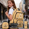 thumbnail image 2 of HUIACONG Bee Capybara Universal Kids Backpack Set, 17" School Bookbag 4PCS with Lunch Box for Age 8-14, 2 of 7