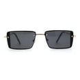 thumbnail image 2 of SA106 Mens Rimless Luxury Square Rectangle Ornate Metal Rim Sunglasses Gold Black, 2 of 4