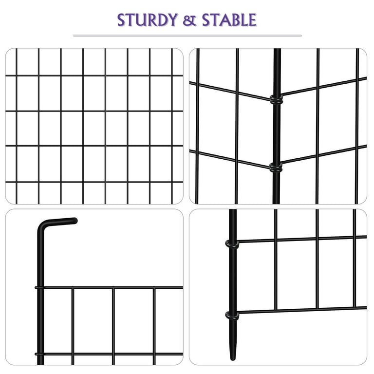 Decorative Garden Fence No Dig Fencing 10 Pack, 37.5in (H) x 10ft (L)  Rustproof Metal Wire Panel Border 