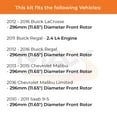 thumbnail image 2 of Max Advanced Brakes - Brake Kit for 2012 2013 2014 2015 2016 Buick LaCrosse Regal 2013 2014 2015 Chevy Malibu Front Replacement Geomet Coated Disc Brake Rotors and Ceramic Brake Pads, 2 of 9