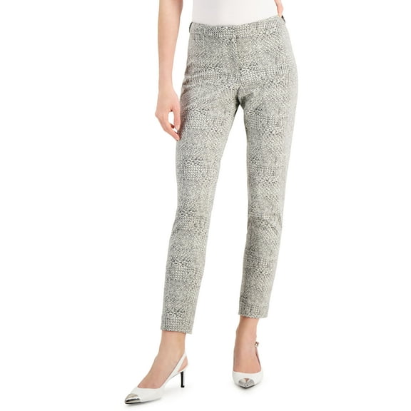Calvin Klein Womens Slim Leg Ankle Pants Black/Cream 6