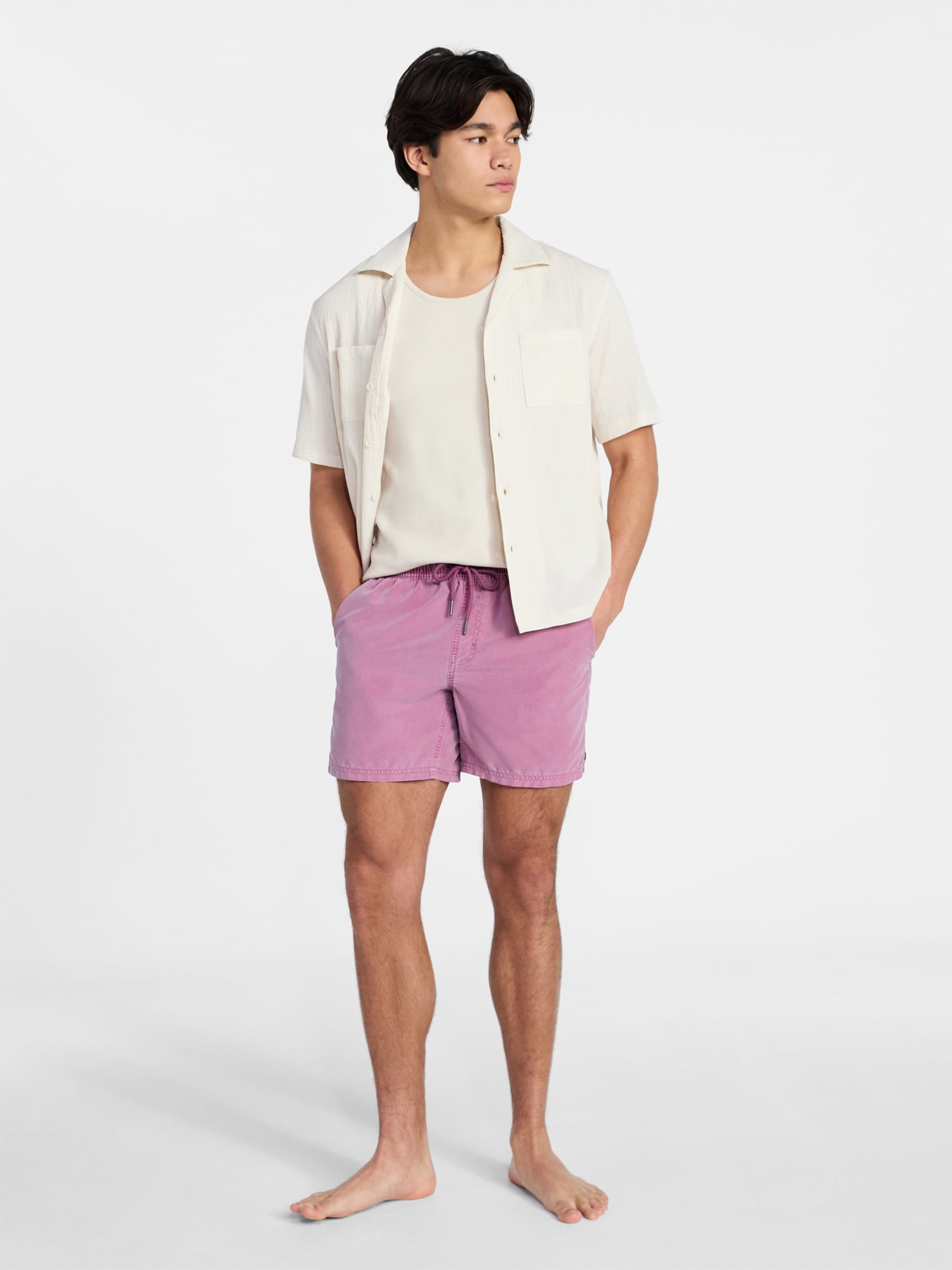 No Boundaries Washed Swim Trunks, 6" Inseam, Men's S-3XL