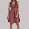 thumbnail image 2 of Women's Spring/Summer Solid Color U Neck Buttoned Sleeveless Dress, 2 of 2