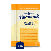 Tillamook Medium Cheddar Cheese Slices, 8 Slices, 8 oz