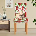 thumbnail image 6 of Christmas Red Poinsettia Flower Dining Room Chair Covers Winter Xmas Floral Leave Chair Slipcovers Seat Protector Removable Washable Chair Cover For Home Kitchen Restaurant Hotel 4pcs, 6 of 6