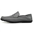 thumbnail image 4 of Men's Casual Loafers Slip On Leather Shoes Comfortable Lightweight Driving Shoes Male Moccasins Classic Penny Loafer Flats Boat Shoes Outdoor Walking Shoes, 4 of 16