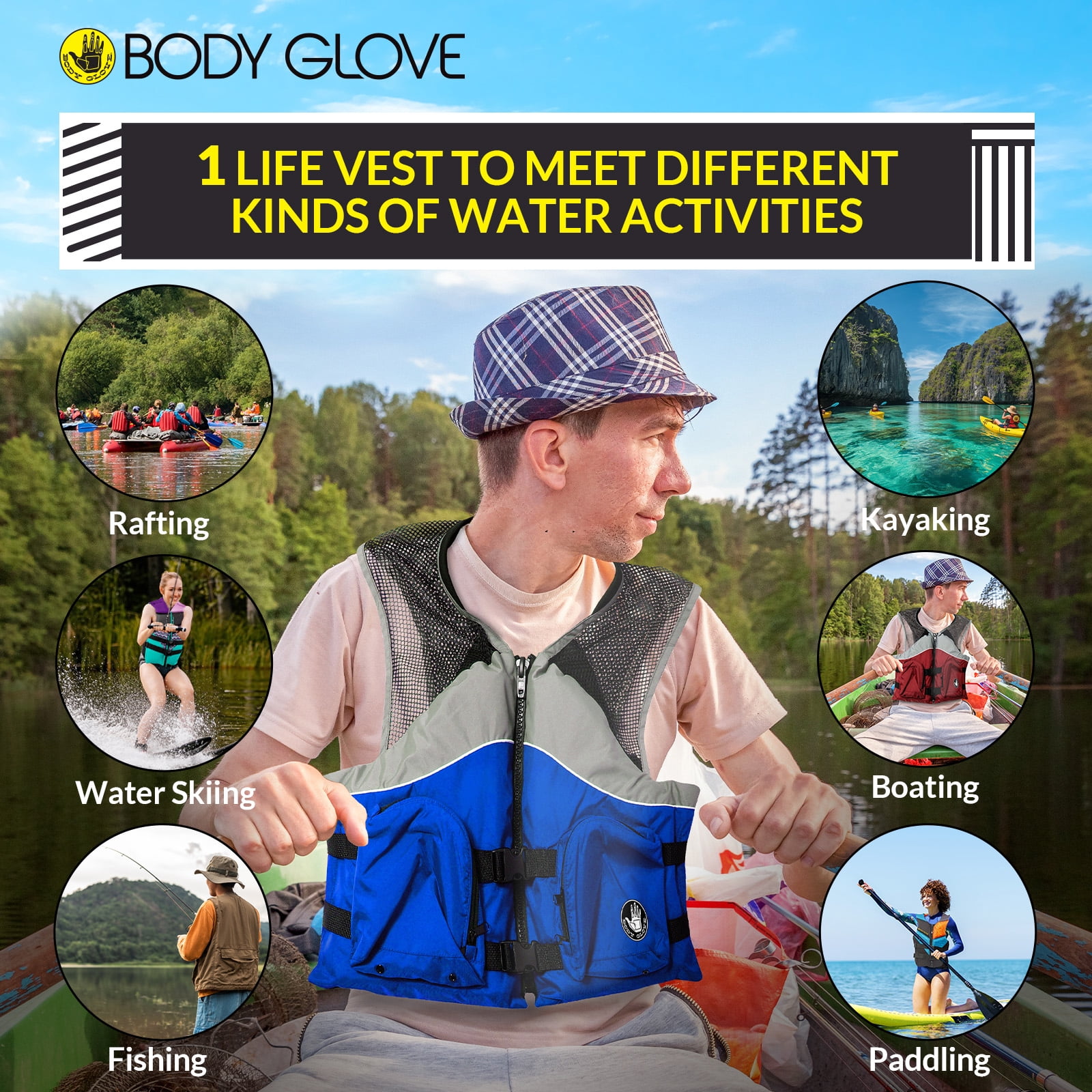 Body Glove Cove Unisex Nylon Fishing Vest - Unisex Adult,Red,M