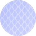 thumbnail image 1 of Ahgly Company Indoor Round Trellis Blue Modern Area Rugs, 6' Round, 1 of 4