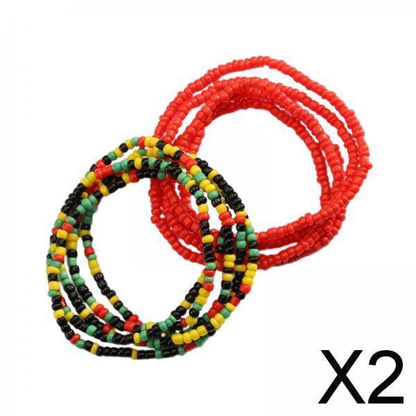 2x 2 Piezas Cadenas de Cuentas para La Cintura Cadena para El Vientre Cuentas Bohemias Joyería de Cintura Elástica Elegante Accesorios para Cadenas Pa