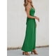 thumbnail image 4 of Vestido largo CUPSHE con cuello en V retorcido, sin mangas, rayón verde, 4 of 6