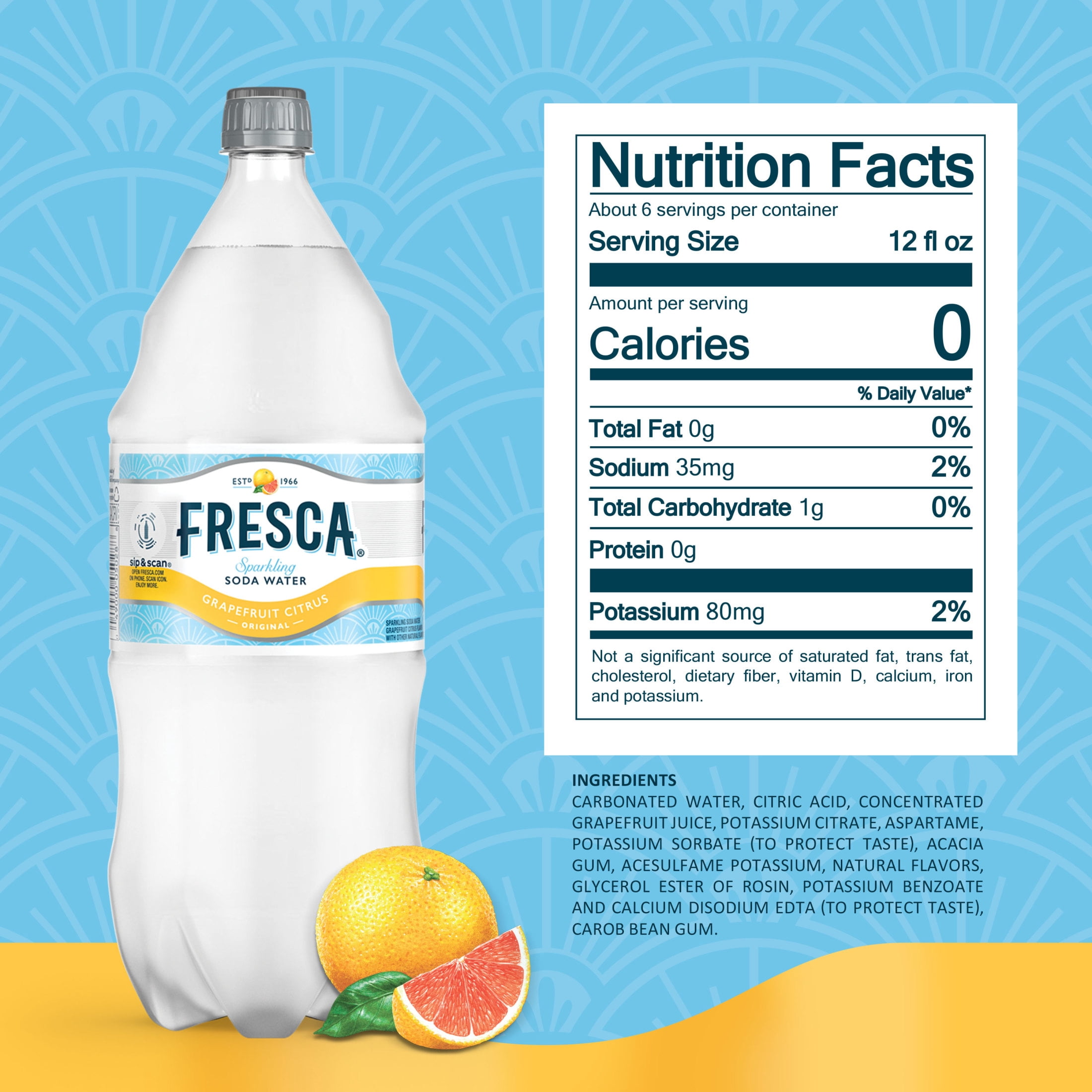 Fresca Citrus Soda Pop Bottle, 2 Liters